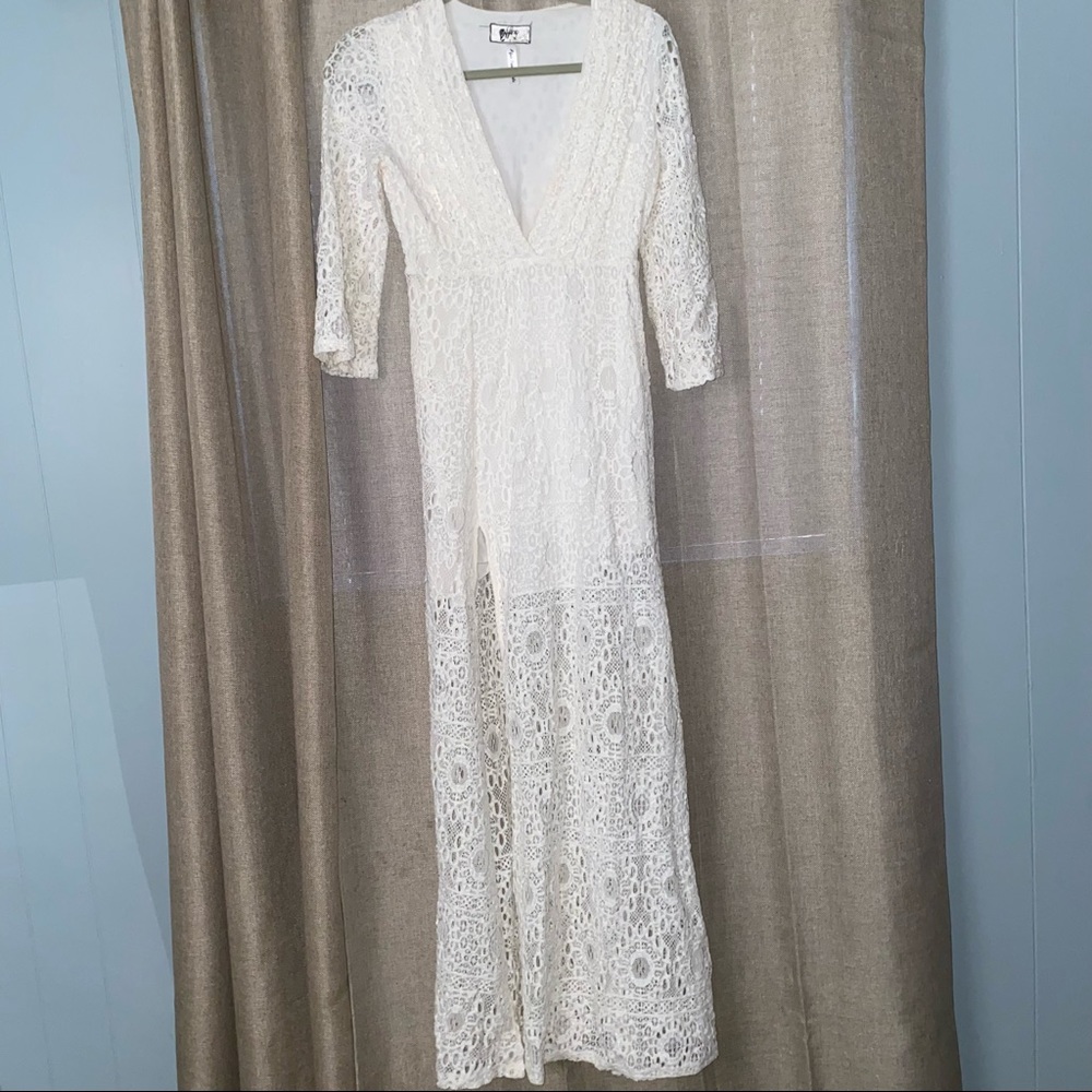 Nightcap for Free People White lace slit dress